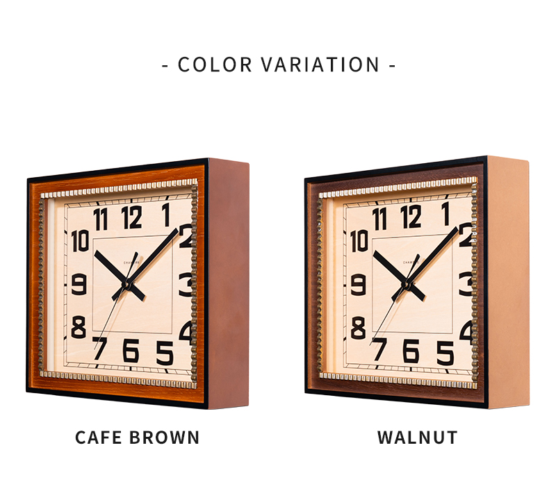 壁掛け時計 木製 シャンブル CHAMBRE BRASS RECTANGLE CLOCK ウッド