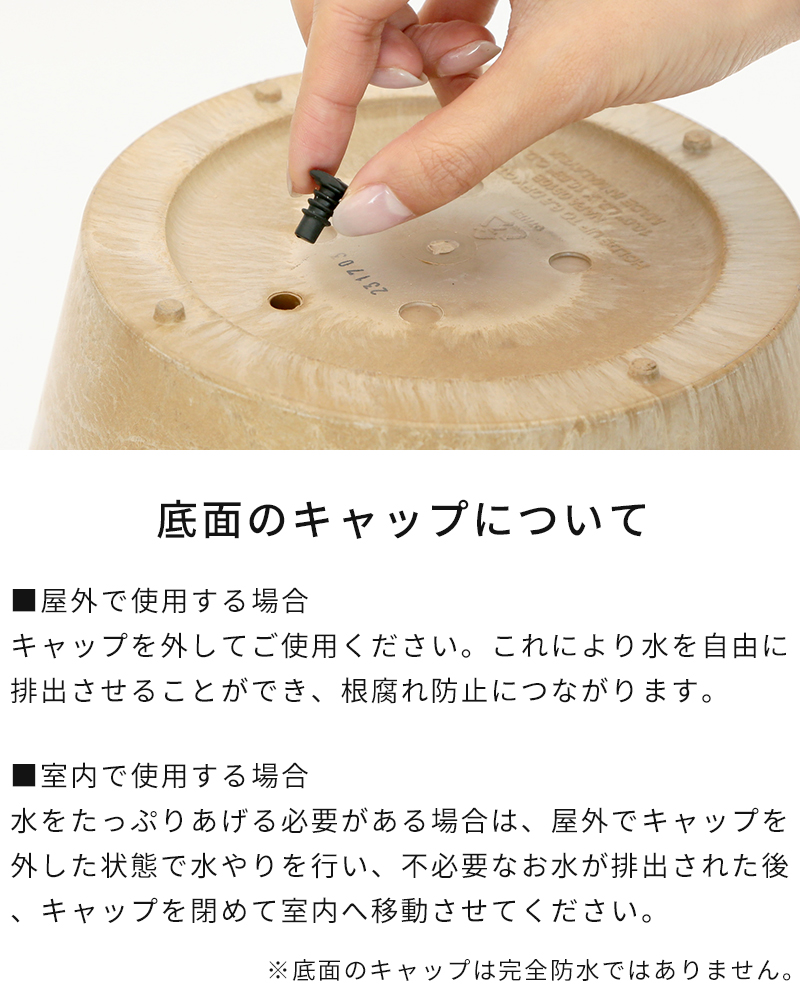 底面のキャップについて