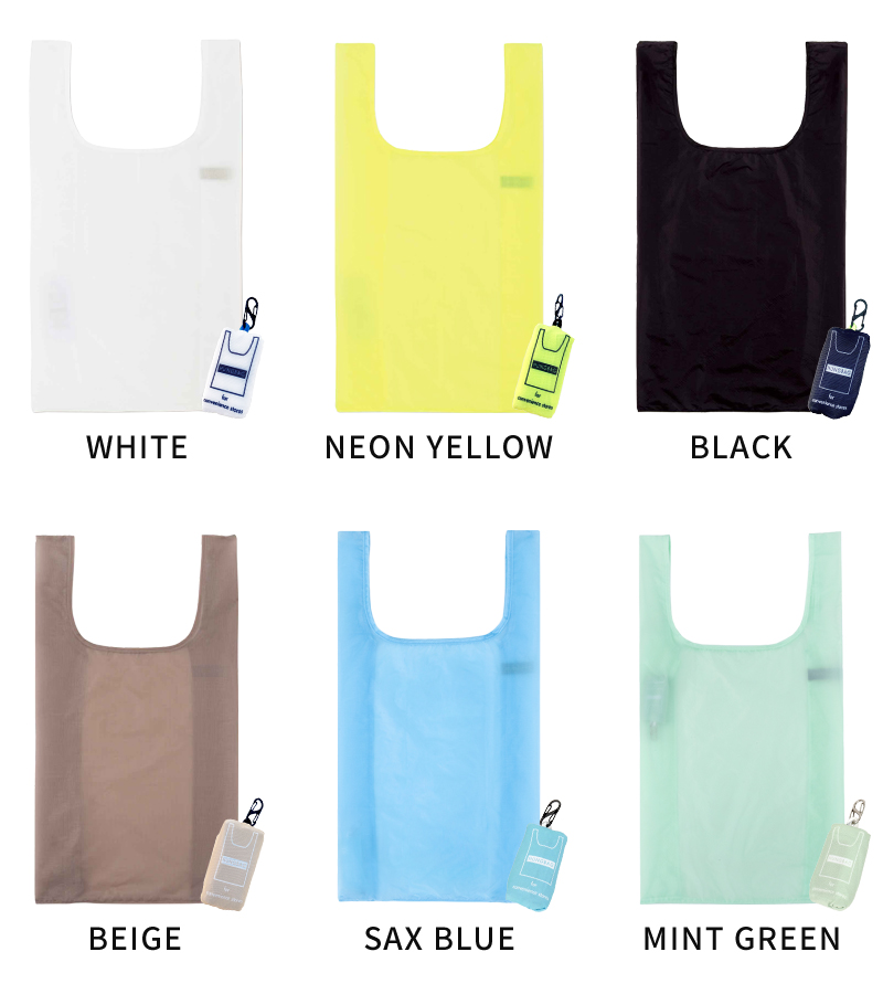 WHITE、NEON YELLOW、BLACK、BEIGE、SAX BLUE、MINT GREEN