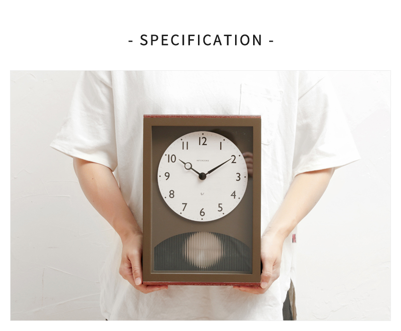 シャンブル　CHAMBRE 木製振り子時計　ブラウン色 振り子時計 FROSTED PENDULUM CLOCK【DARK BROWN】 | シャンブル