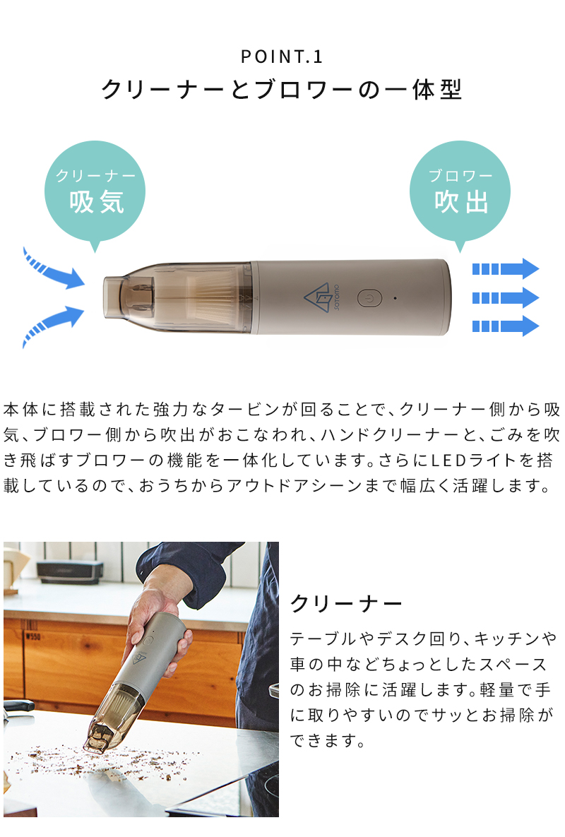 SOTOMO ハンディクリーナー ソトモ ブロアー＆クリーナー ABC