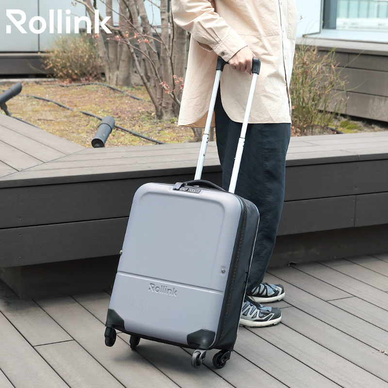 ✨Sサイズ ✨ライトグレー❤️超軽量 大容量 スーツケースキャリーケース Rollink キャリーバッグ ローリンク Rollink FLEX LIGHT フレックス