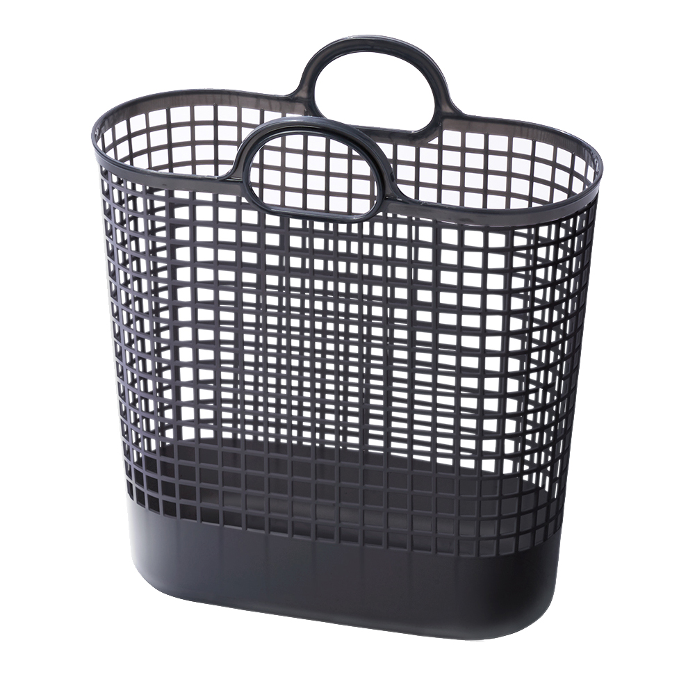 白黒プラスチックバスケット Like-it（ライクイット） 洗濯物入れ タウンバスケットビッグ LBB-17C