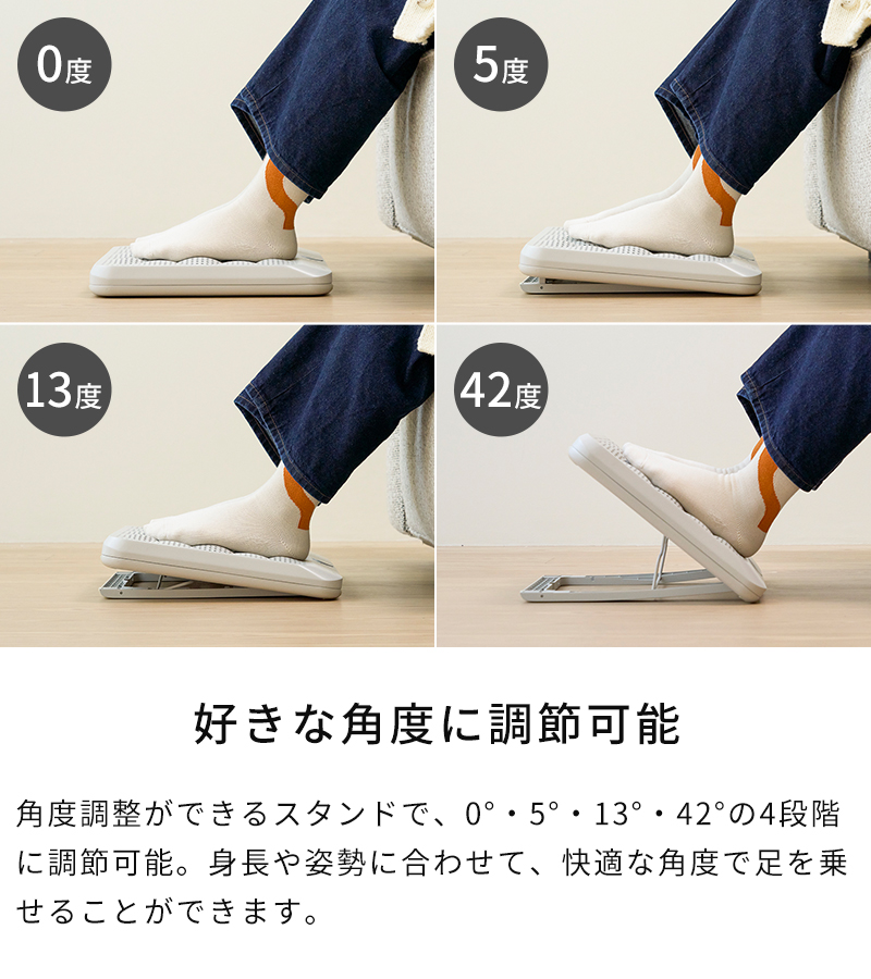 4段階の角度調整