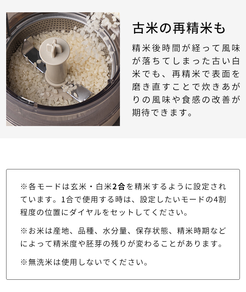 古米の再精米も
