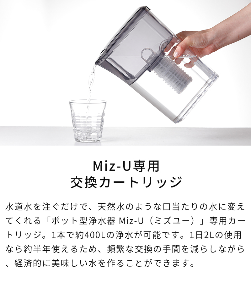 交換用カートリッジ ポット型浄水器 Miz-U ミズユー 交換カートリッジ