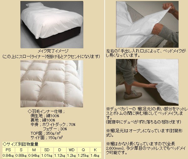 ホテル仕様☆本物の一流ホテルの羽毛ベッドカバー デュベタイプ Q1 