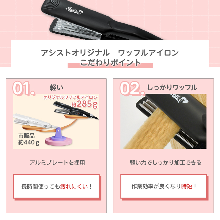 アシストウィッグ【ワッフルアイロン】コスプレ ウィッグ加工 ウィッグ