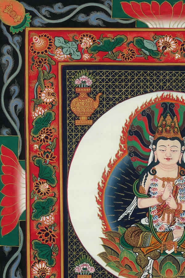 大平楽恵  作　肉筆画　大日如来 肉筆仏画 大日如来(金剛界一印会) : 仏像仏画チベット美術卸の
