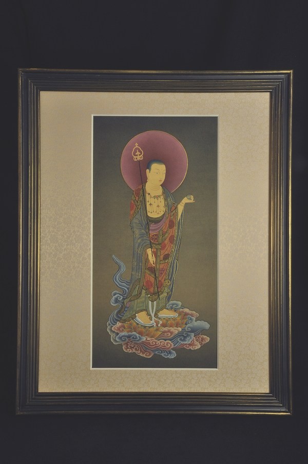 骨董品★肉筆手描き　地蔵菩薩　日本画 仏像 仏画 12925mm-1.jpg