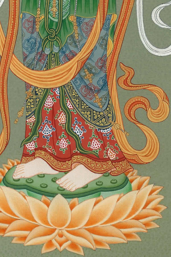 肉筆仏画 観音菩薩 : 仏像仏画チベット美術卸の天竺堂 - 通販