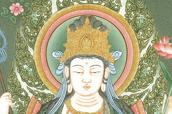 肉筆仏画 観音菩薩 : 仏像仏画チベット美術卸の天竺堂 - 通販 - Yahoo
