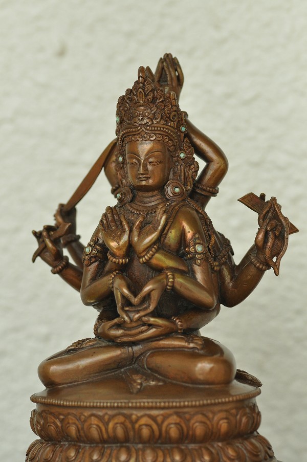 名誦文殊菩薩（ナ-マサンギ-ティ）銅造彫金仕上げ : 仏像仏画チベット