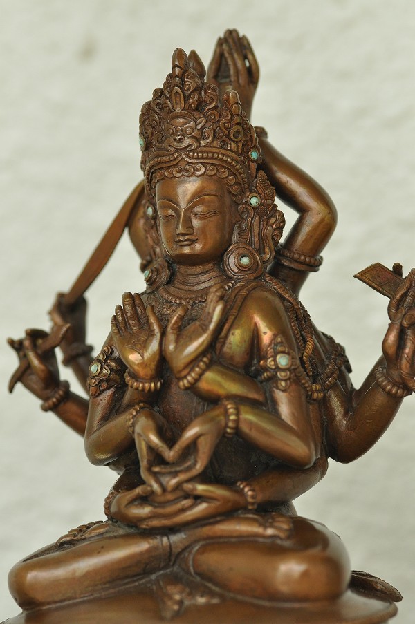オールドチベット古銅製擦擦鋳型ツァツァモールド文殊菩薩 (マンジュシュリ) 置物 オールドチベット古銅製擦擦鋳型ツァツァモールド文殊菩薩 (マンジュ