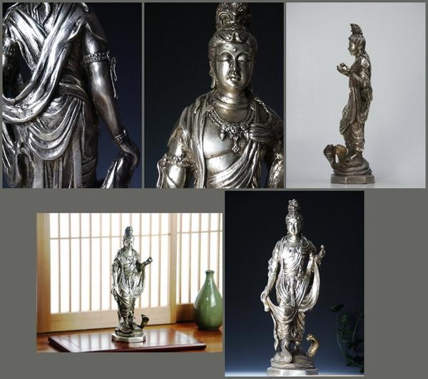 観音菩薩（銀色） : 仏像仏画チベット美術卸の天竺堂 - 通販 - Yahoo