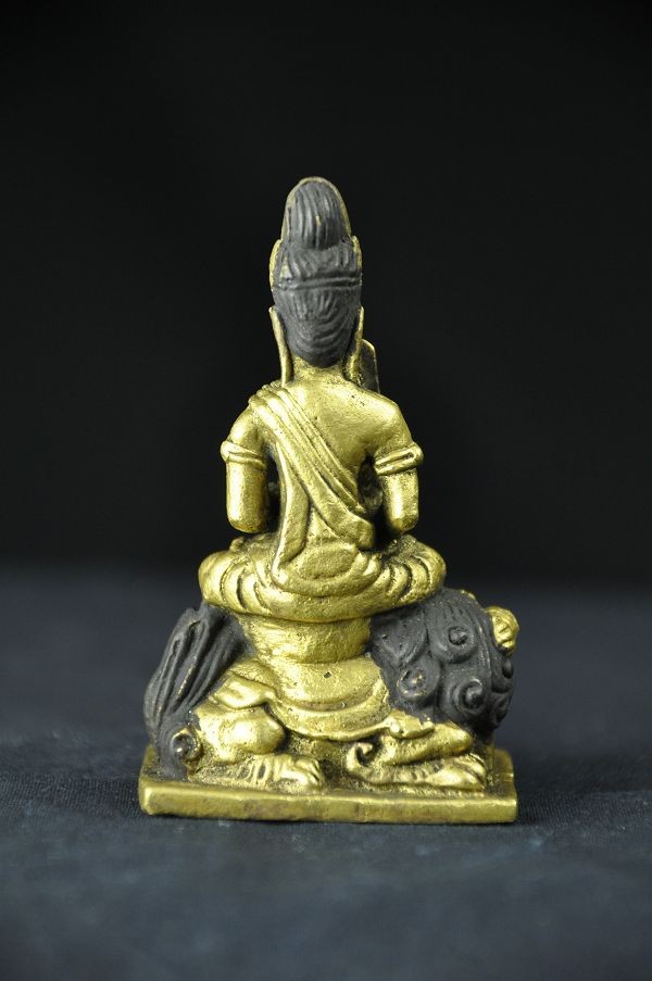 極小仏像 文殊菩薩 銅造鍍金仕上げ（金銅仏） : 仏像仏画チベット美術