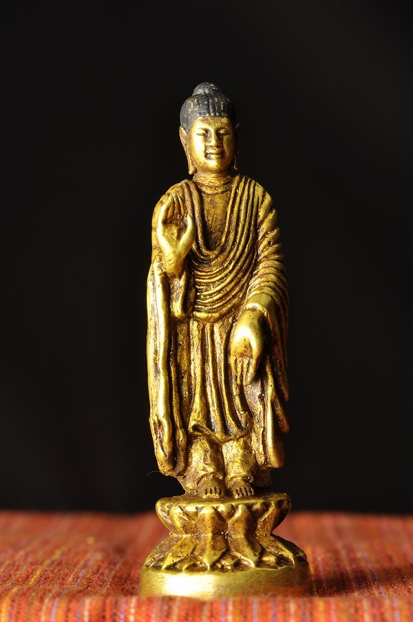 小金銅仏 極小仏像 阿弥陀如来 銅造鍍金仕上げ（金銅仏） : 仏像仏画チベット