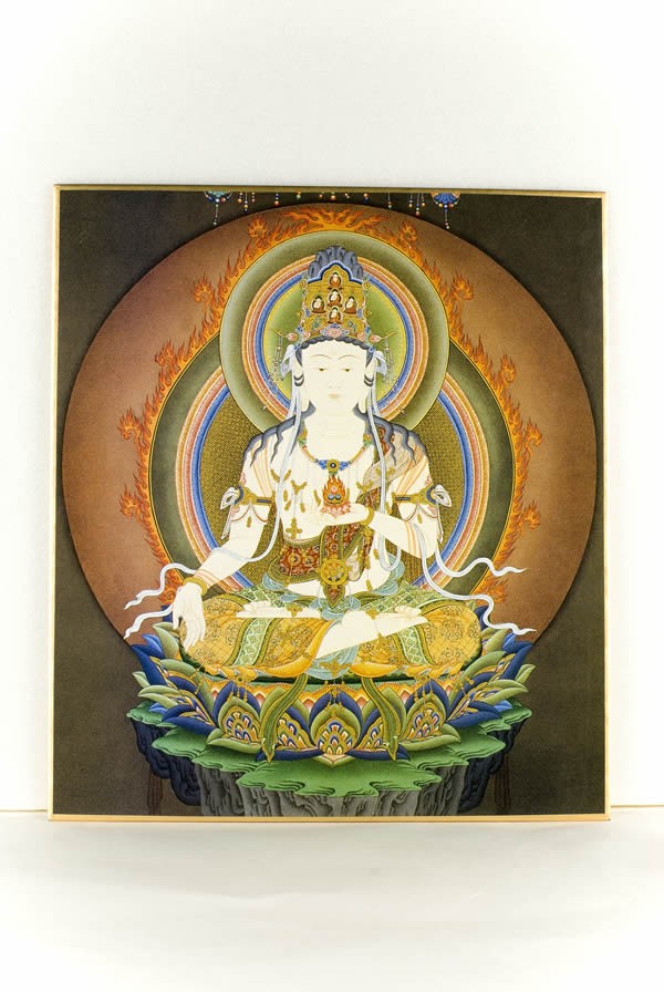 仏画色紙 丑・寅歳の守り本尊 虚空蔵菩薩 : 仏像仏画チベット美術卸の