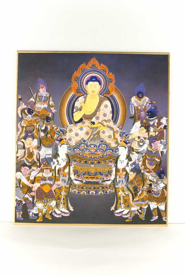 仏画色紙 薬師如来十二神将 : 仏像仏画チベット美術卸の天竺堂 - 通販