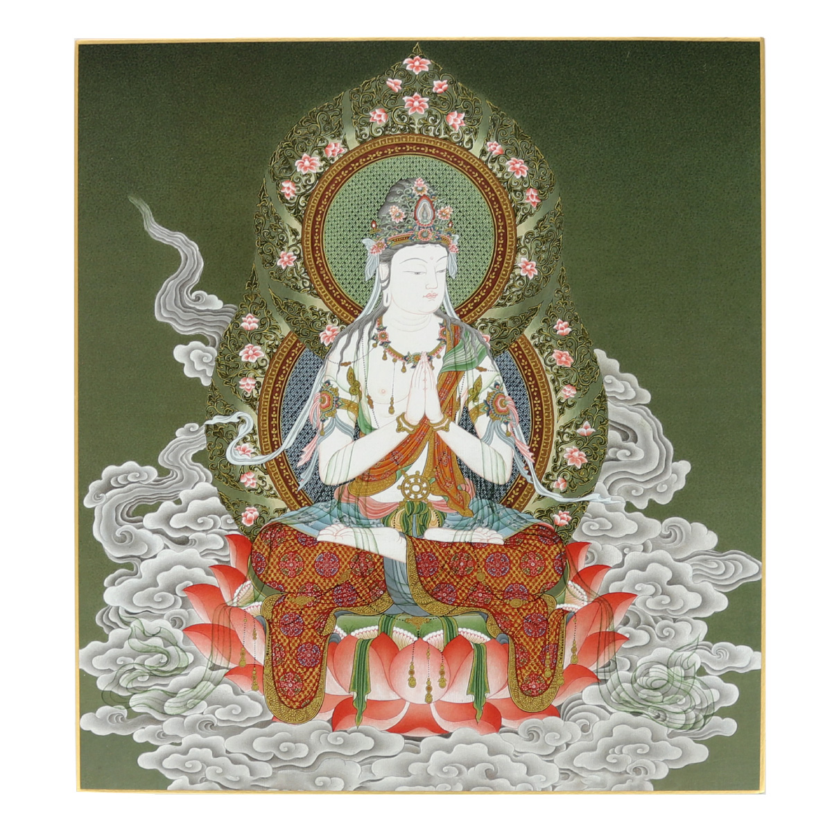 【真作保証】松浦至郎作 菩薩像 油彩 日本画 宗教画 k049.jpg