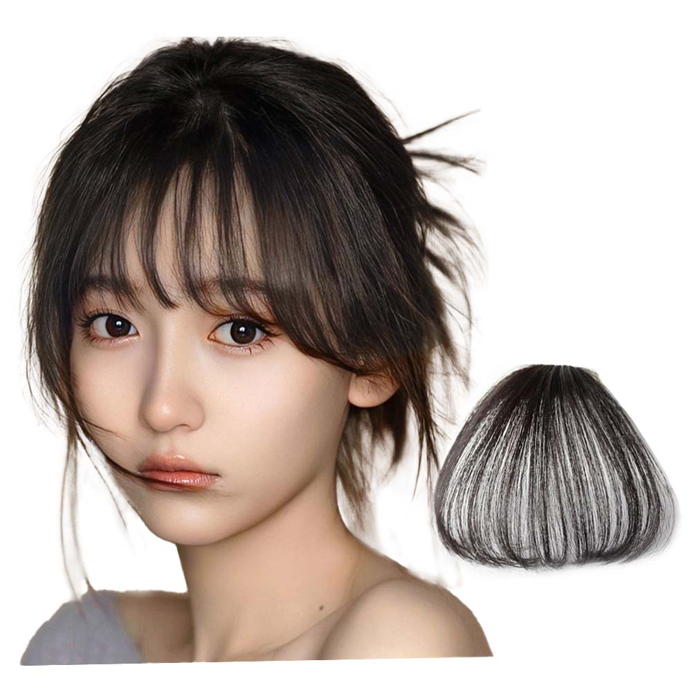 前髪ウィッグ パッツン 人毛100% オン眉 自然 バレない ボリューム