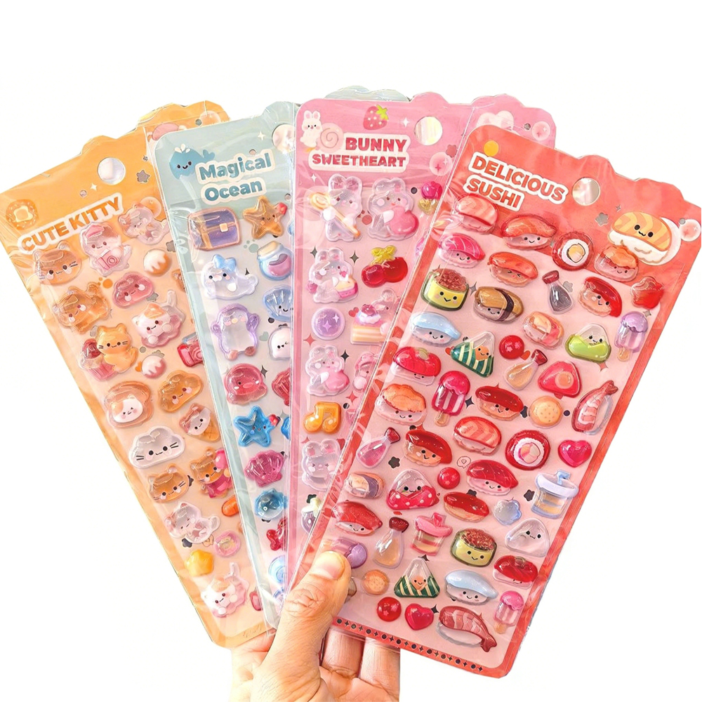 一部当日発送】3Dシール 立体ステッカー ぷっくり 桃尻 肉球 ドロップ