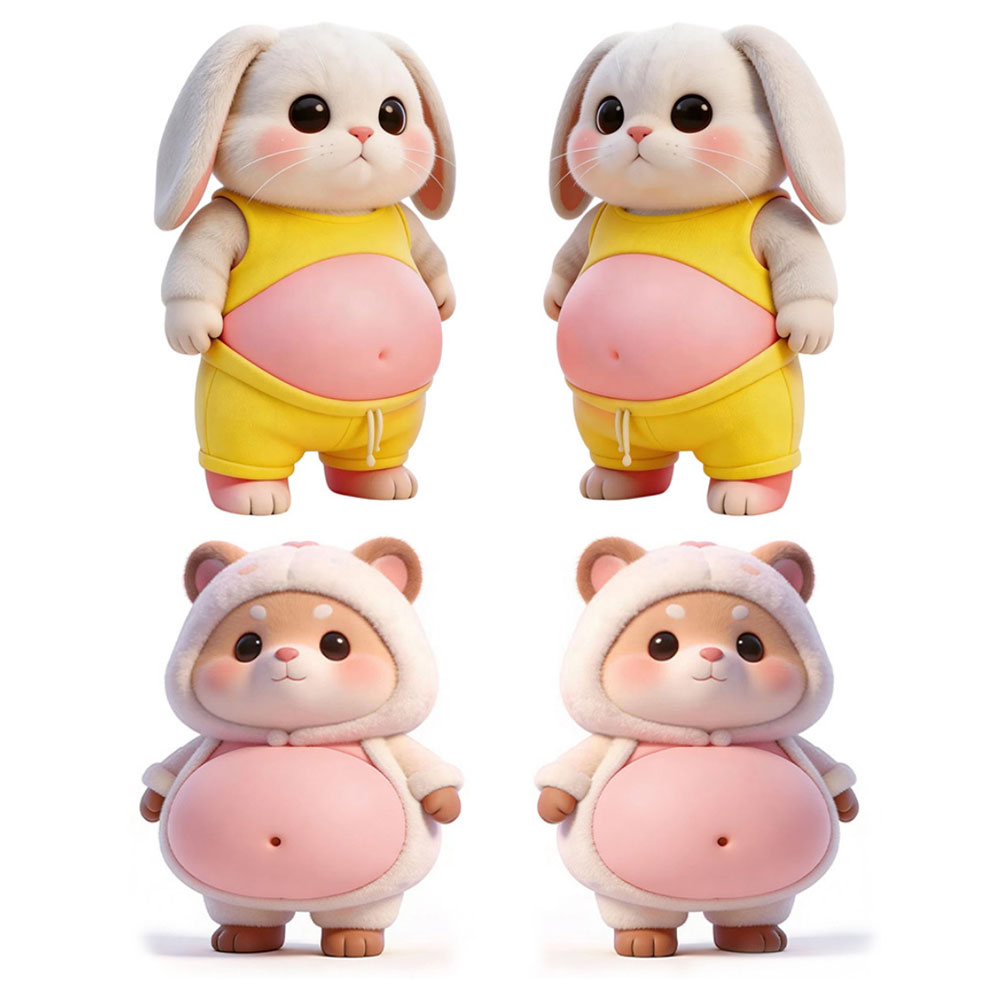 2026年新作！続々更新中】おなか3Dシール デブイヌ ネコ ペンギン