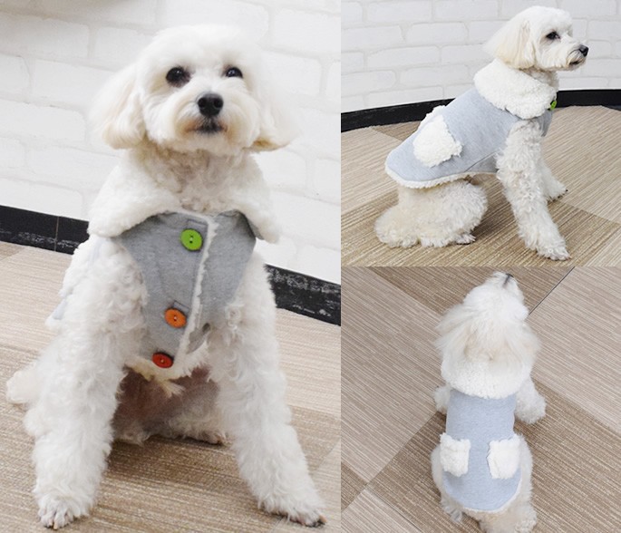 Cinofilo 裏毛ボアポケット付きジャケット Mサイズ 犬用 ウェア 秋冬 