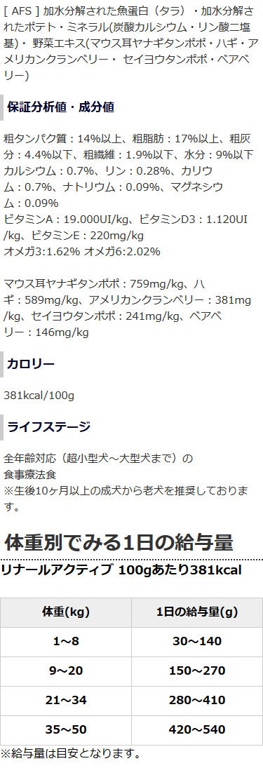 FORZA10 食事療法食 リナール アクティブ(腎臓ケア) 800g (フォルツァディエチ) ドッグフード :forza0019s:犬手作りごはん帝塚山ハウンドカム  - 通販 - Yahoo!ショッピング