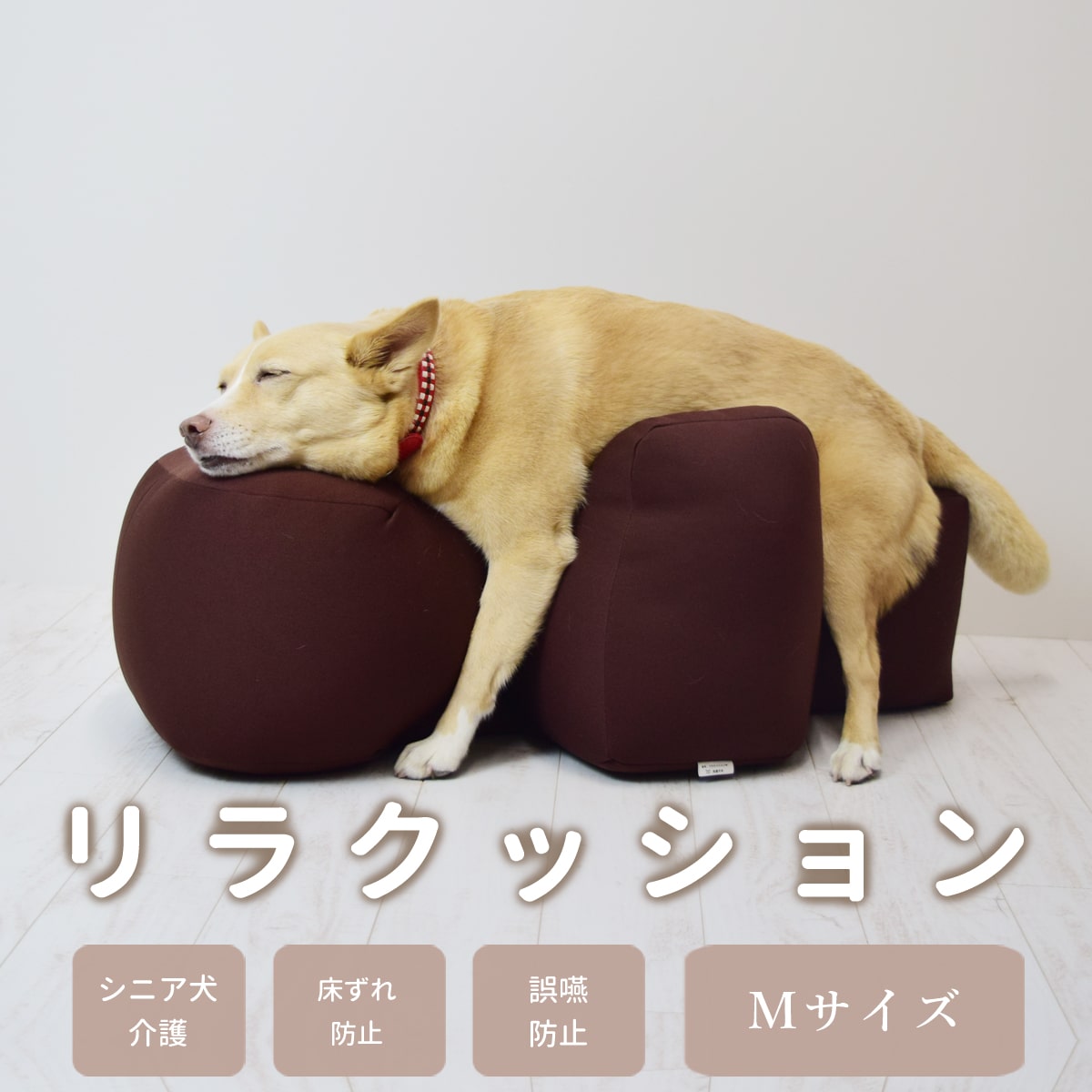 愛犬用ベッド】 リラクッション M ブラウン【立位保定・介護ベッド