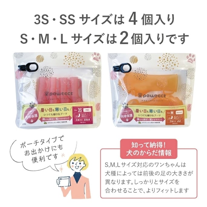 愛犬用ブーツ パウテクト 3S・SSサイズ 4足入り  肉球保護 滑り止め効果 |  | 14
