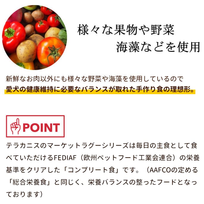 テラカニス　マーケットラグー　ビーフ 385g×6缶セット　愛犬用コンプリート食　ビーフとブロッコリー　ブルーベリー＆セージ |  | 06