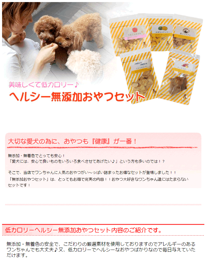 犬 お得 低カロリー ヘルシー 無添加おやつセット : treats001 : 犬