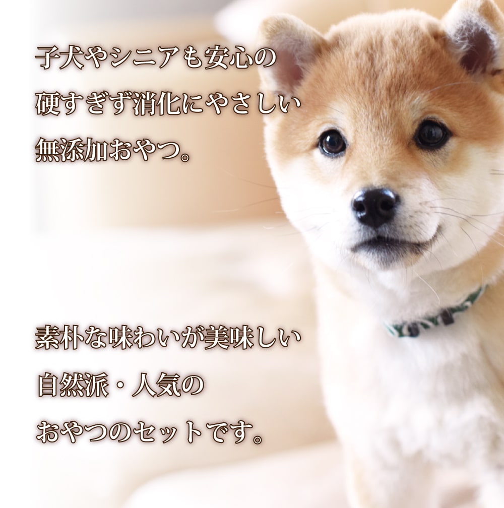 愛犬用 子犬にやさしい安心無添加おやつセット (無添加ボーロ 60g→50g