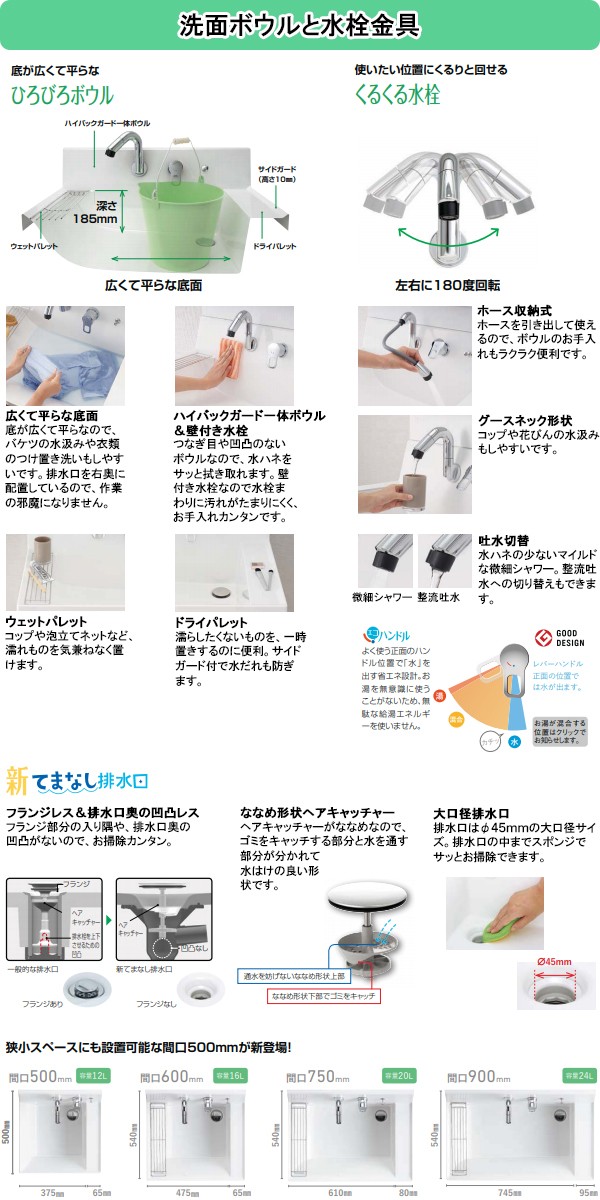 LIXIL(リクシル) INAX 洗面化粧台 ピアラ 間口750mm 片引出タイプ 一面