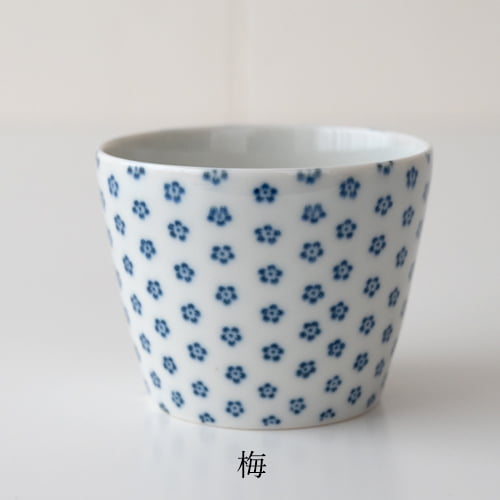 明治時代　印判　小紋　そば猪口　五客 倉敷意匠計画室 蕎麦猪口 小紋 そばちょこ 印判手 5種類 カップ うつわ