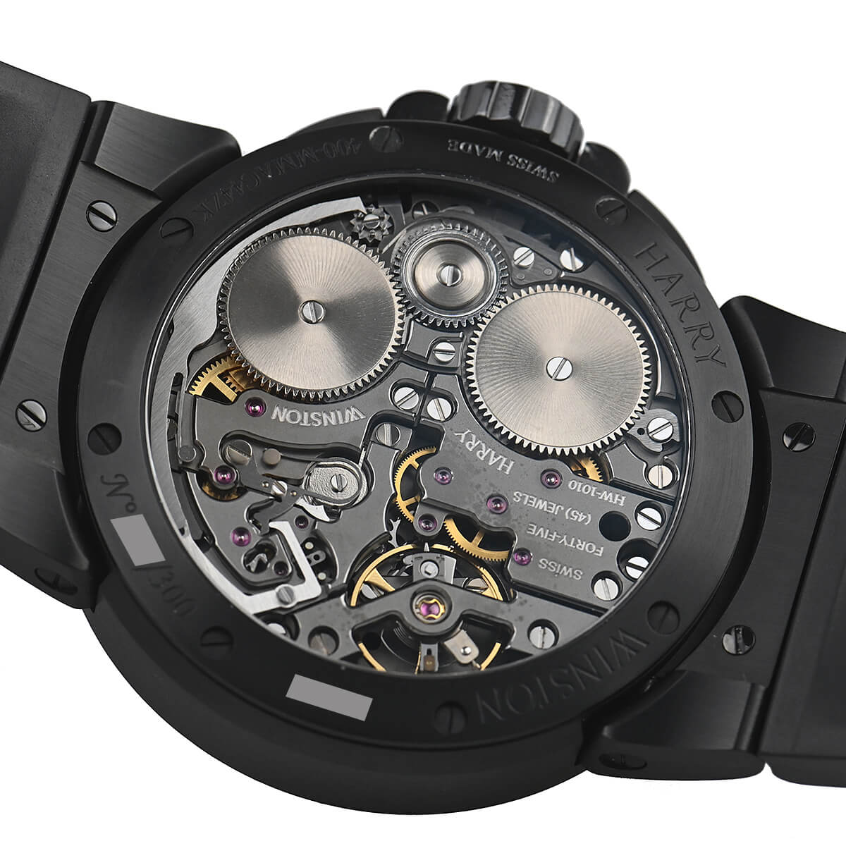 ハリー ウィンストン HARRY WINSTON プロジェクトZ6 ブラックエディション 世界限定300本 400/MMAC44ZK.CK2(OCEMAL44ZZ004 中古 メンズ 腕時計｜houseki-h｜07