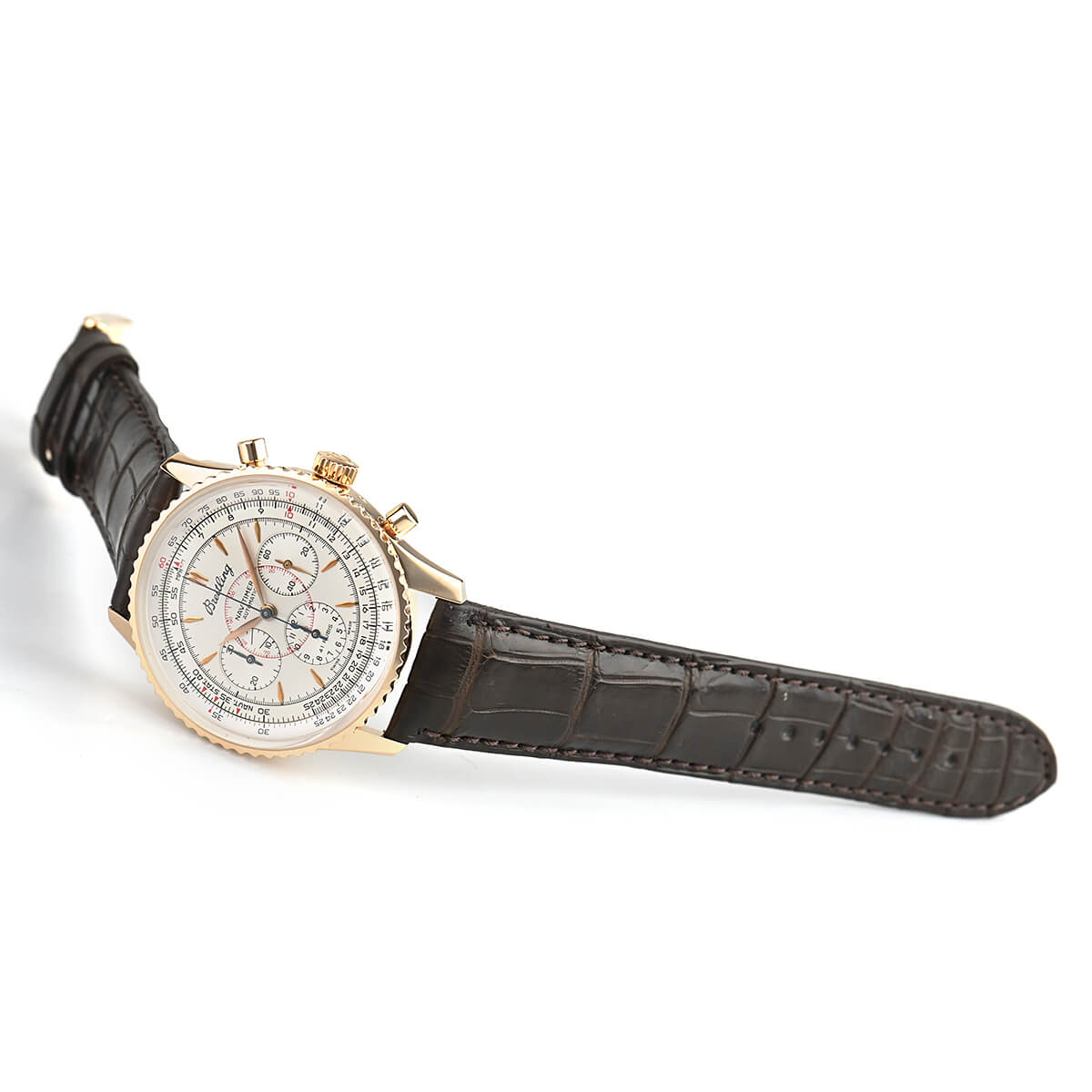 22mm 738P 希少!!BREITLING ブライトリング クロコ ブラウン メンズ ...