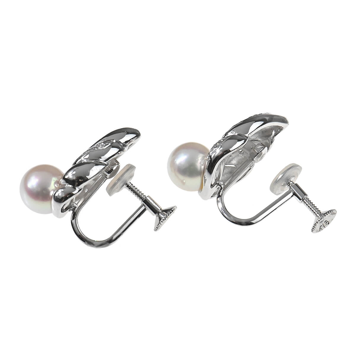 ミキモト MIKIMOTO 1Pパール・ダイヤ イヤリング 中古 レディース