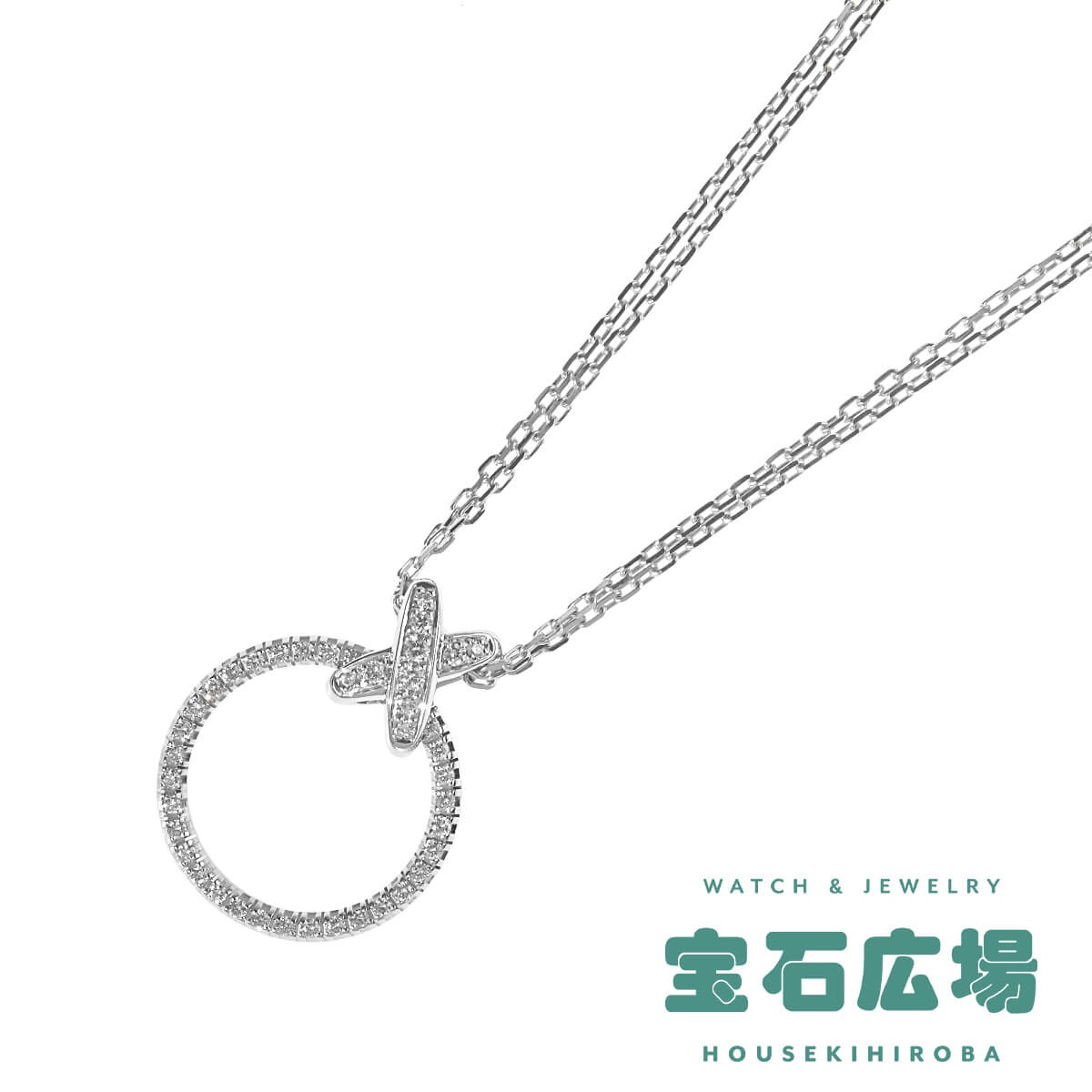 ショーメ CHAUMET リアン・ドゥ・ショーメ プルミエリアン フルダイヤ ダブルチェーンペンダントネックレス 081674 中古 レディース ジュエリー