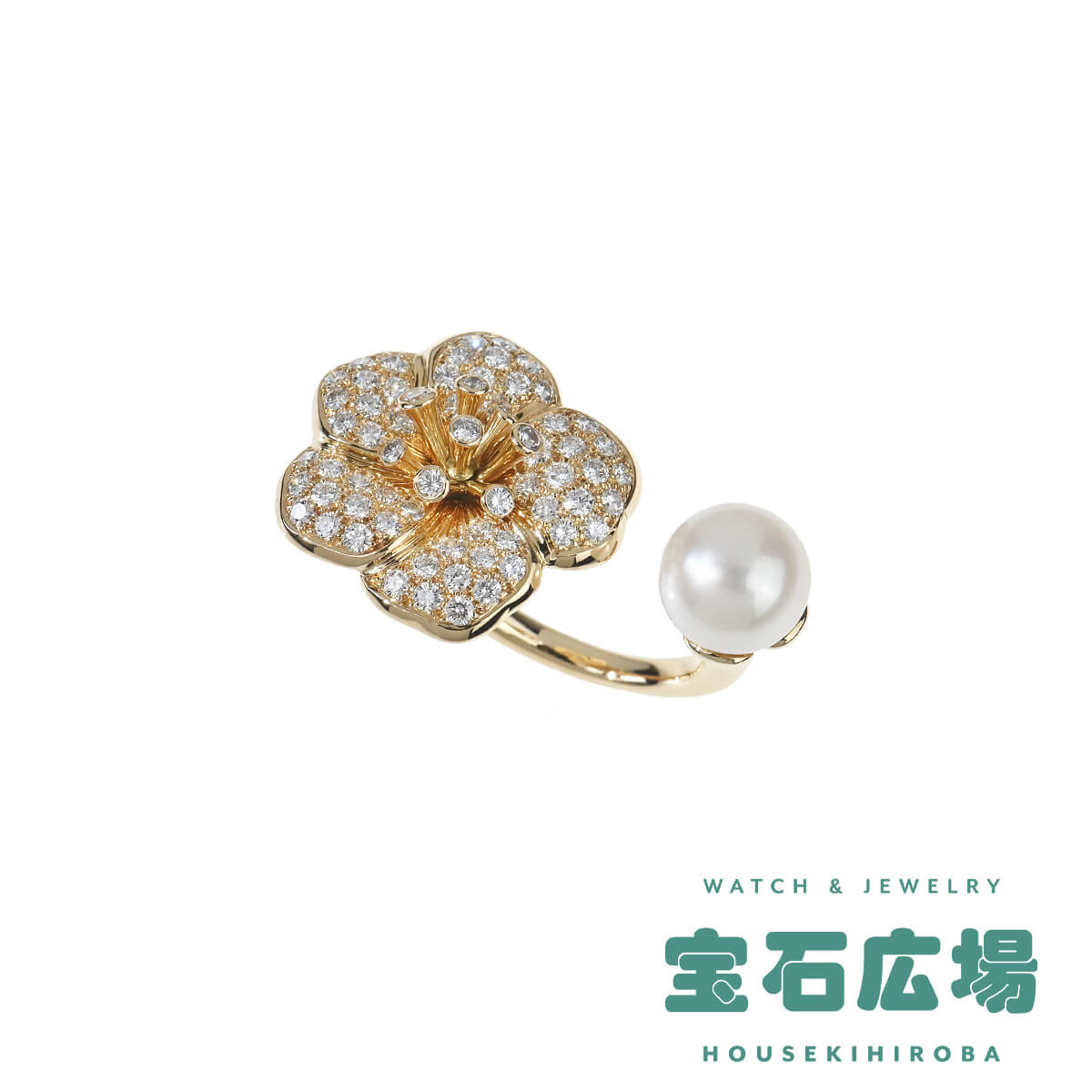 ヴァンクリーフ＆アーペル VanCleef＆Arpels デュオ 1Pパール・パヴェダイヤ アントレレドアリング VCARA21752 中古 レディース ジュエリー :617005001:宝石広場ヤフー店