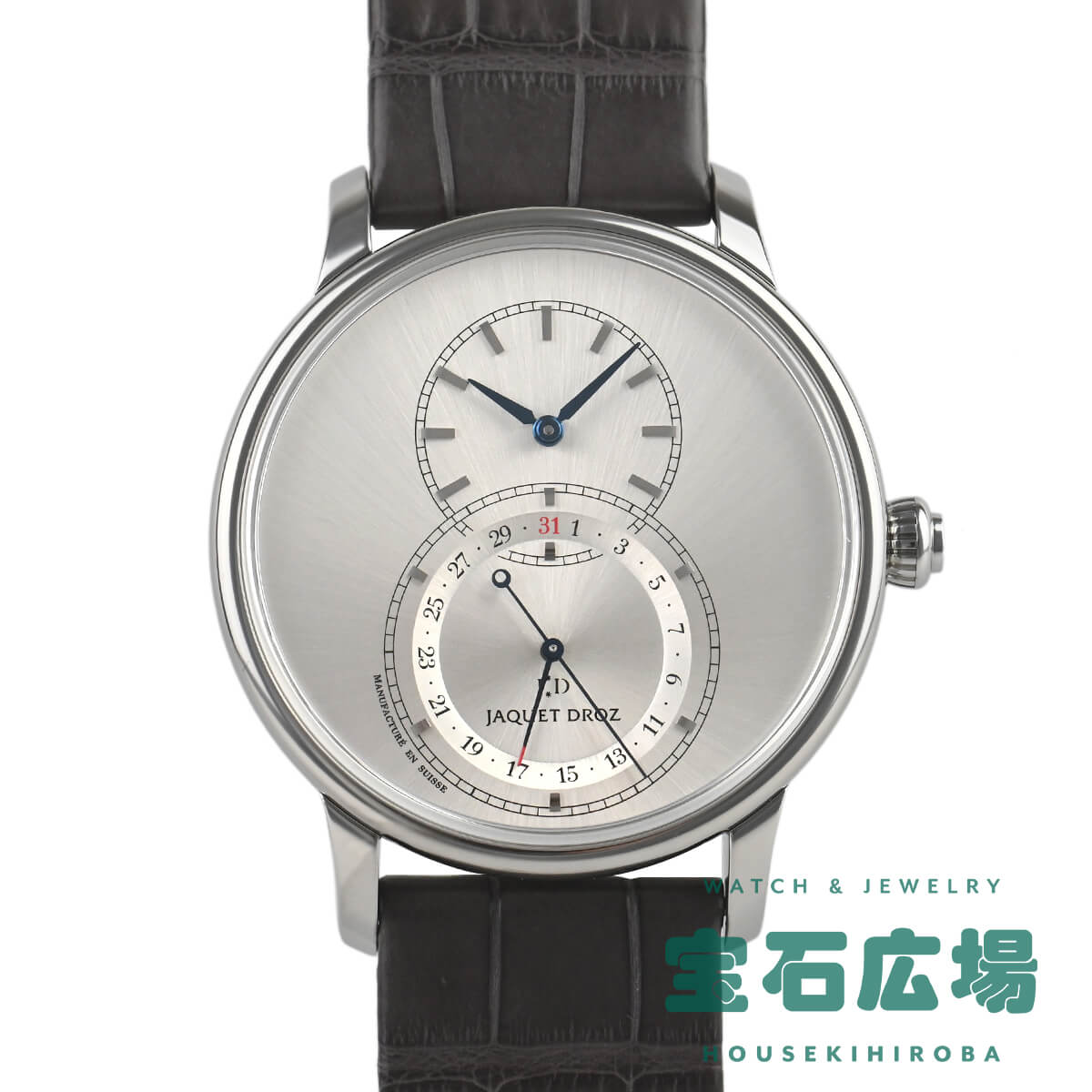 ジャケ ドロー JAQUET DROZ グランセコンド カンティエーム サテンブラッシュ J007030247 中古 メンズ 腕時計｜houseki-h