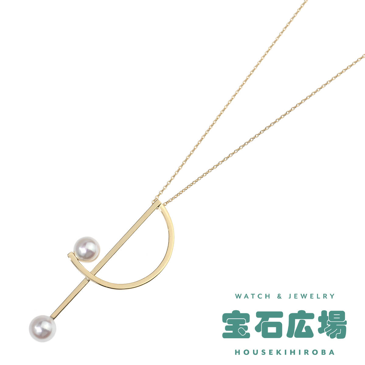 タサキ TASAKI キネティック 2Pパール ペンダントネックレス P-17035-18KYG 中古 レディース ジュエリー