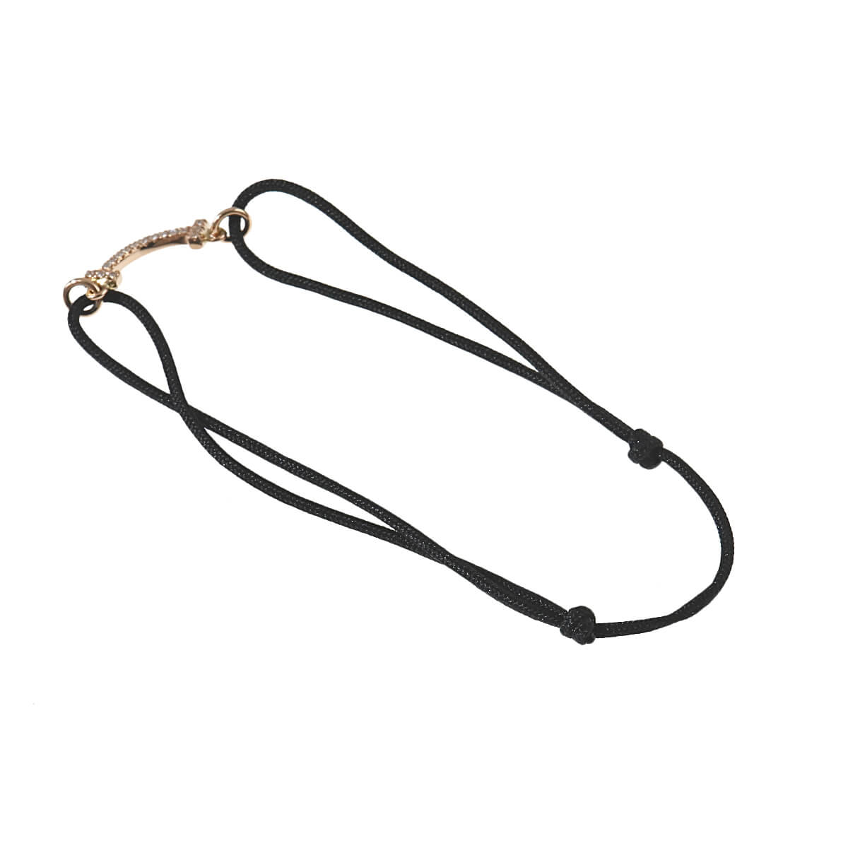 Tiffany & Co. ブラック ダイヤブレスレット 71414507 Tスマイル ダイヤ ブラック コードブレスレット（XStoM