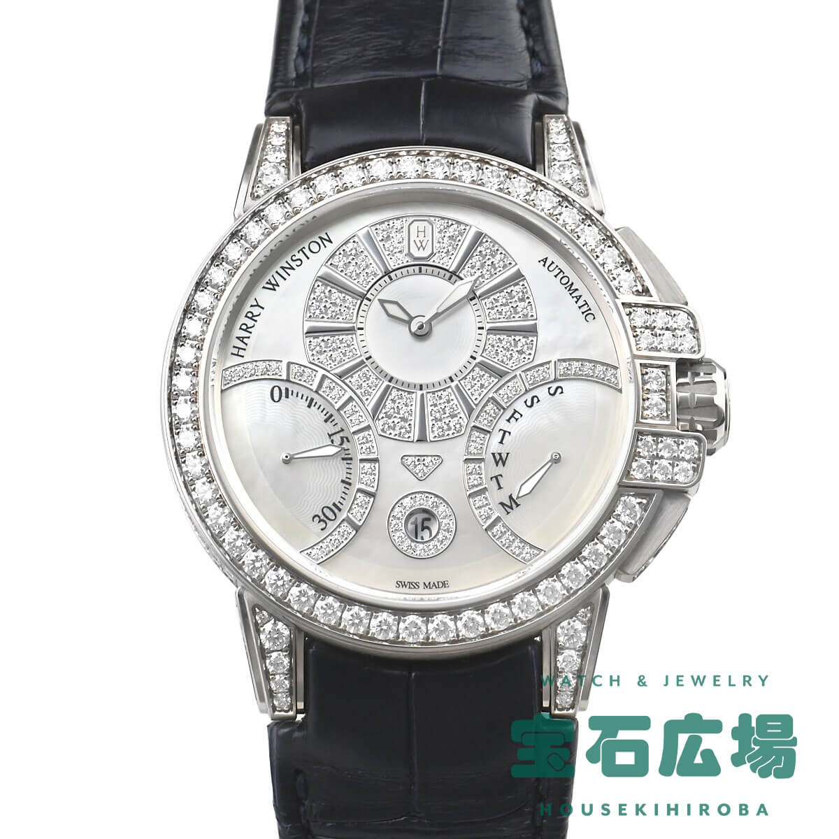 ハリー・ウィンストン HARRY WINSTON オーシャン バイレトログラード オートマティック42 OCEABI42WW002 中古 極美品 メンズ 腕時計