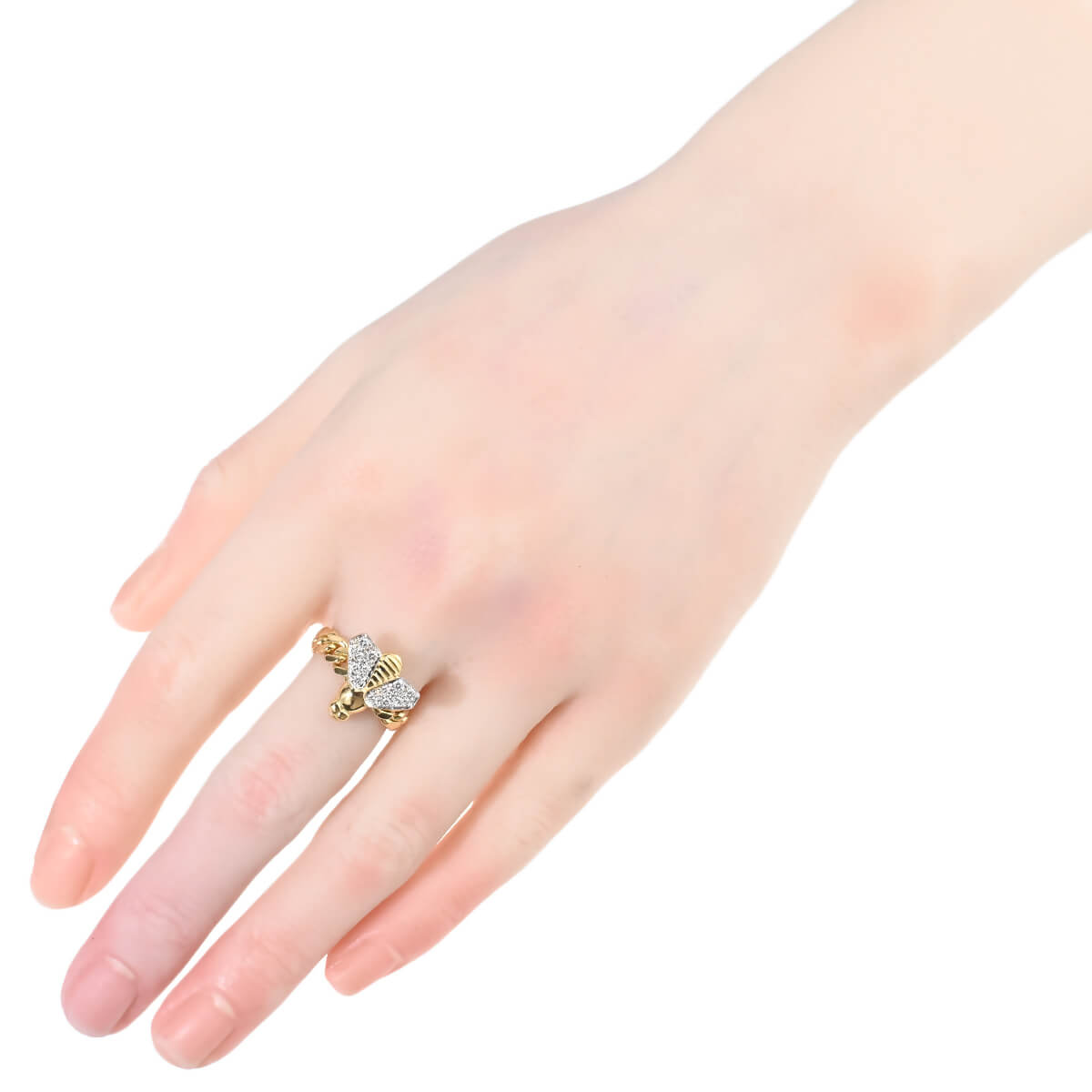ポメラート Pomellato ハチ ダイヤ チェーンリング 中古 レディース 