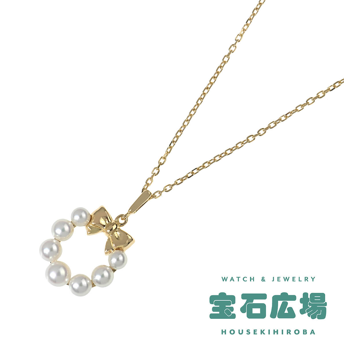 ミキモト MIKIMOTO リボンリース ベビーパール ペンダントネックレス  中古 レディース ジュエリー