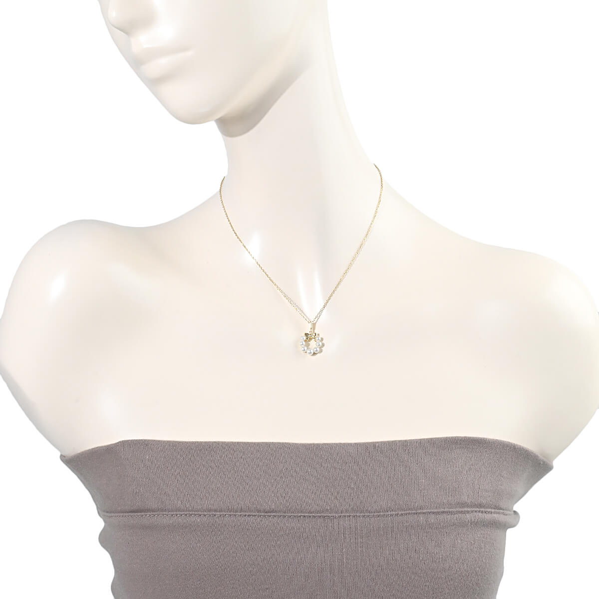 MIKIMOTO（ミキモト） リボンリース ベビーパール ペンダント 