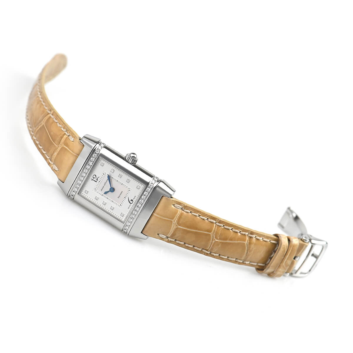 [3年保証] ジャガールクルト レディース レベルソ フローラル 265.1.08 K18YG ダイヤ イエローサファイア クオーツ 腕時計 中古 送料無料 ジャガールクルト JAEGER LECOULTRE 265.1.86 レベルソ 腕時計 手巻