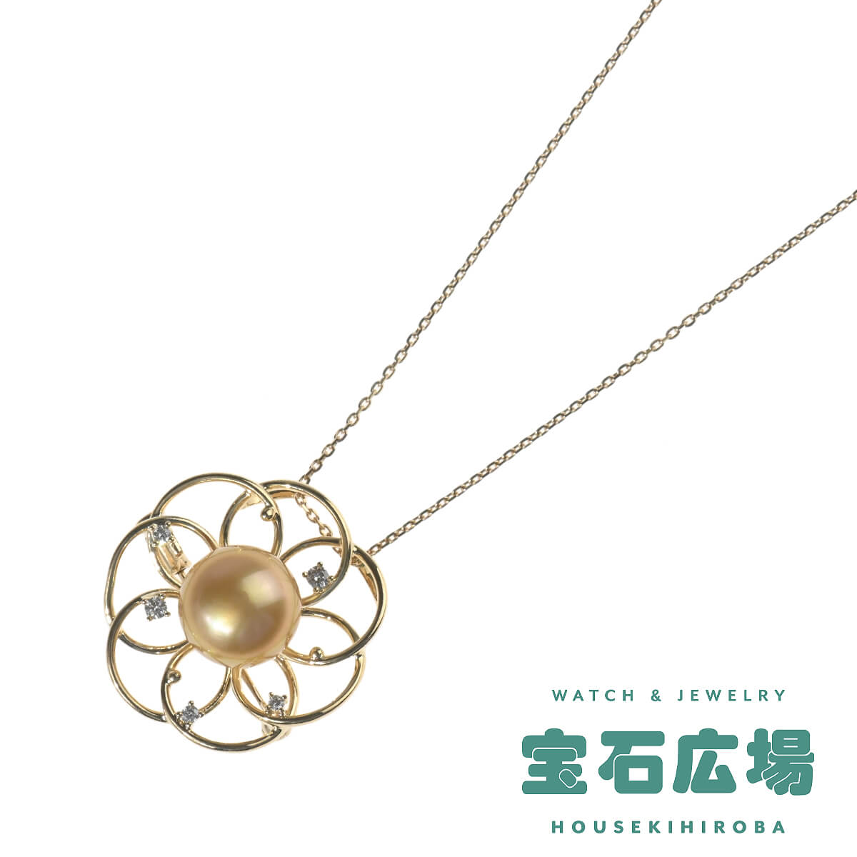タサキ TASAKI 1Pゴールデンパール・ダイヤ ペンダントブローチ  中古 レディース ジュエリー
